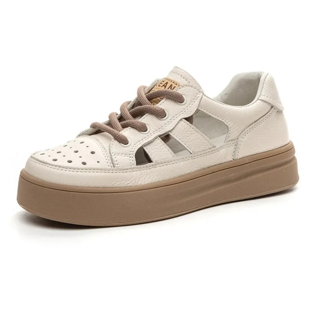 Basket taupe femme