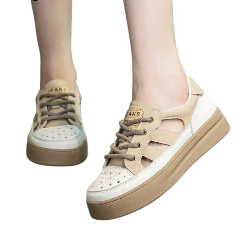 Basket taupe femme