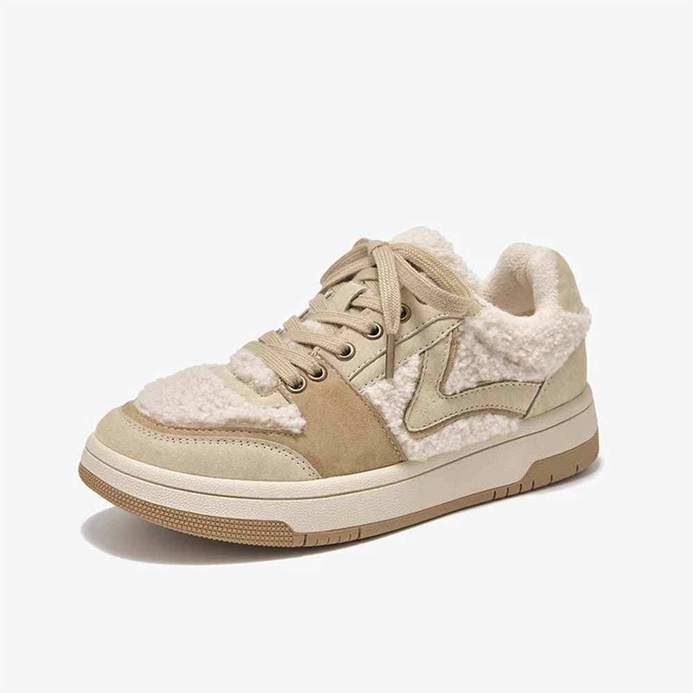 Basket daim beige femme