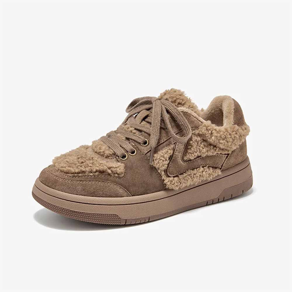 Basket daim beige femme