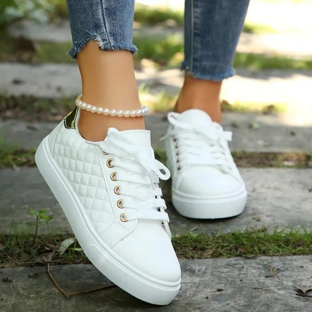 Baskets blanche cuir femme