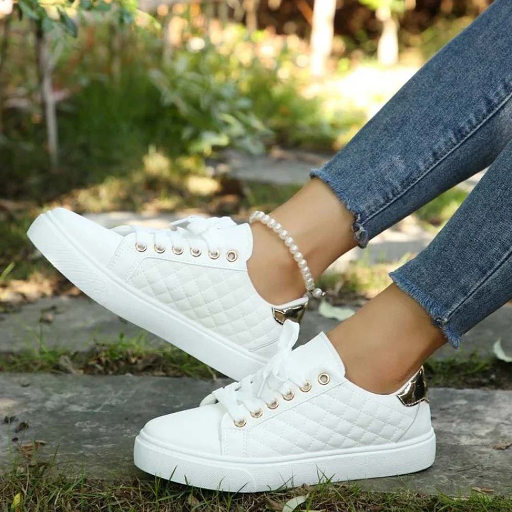 Baskets blanche cuir femme