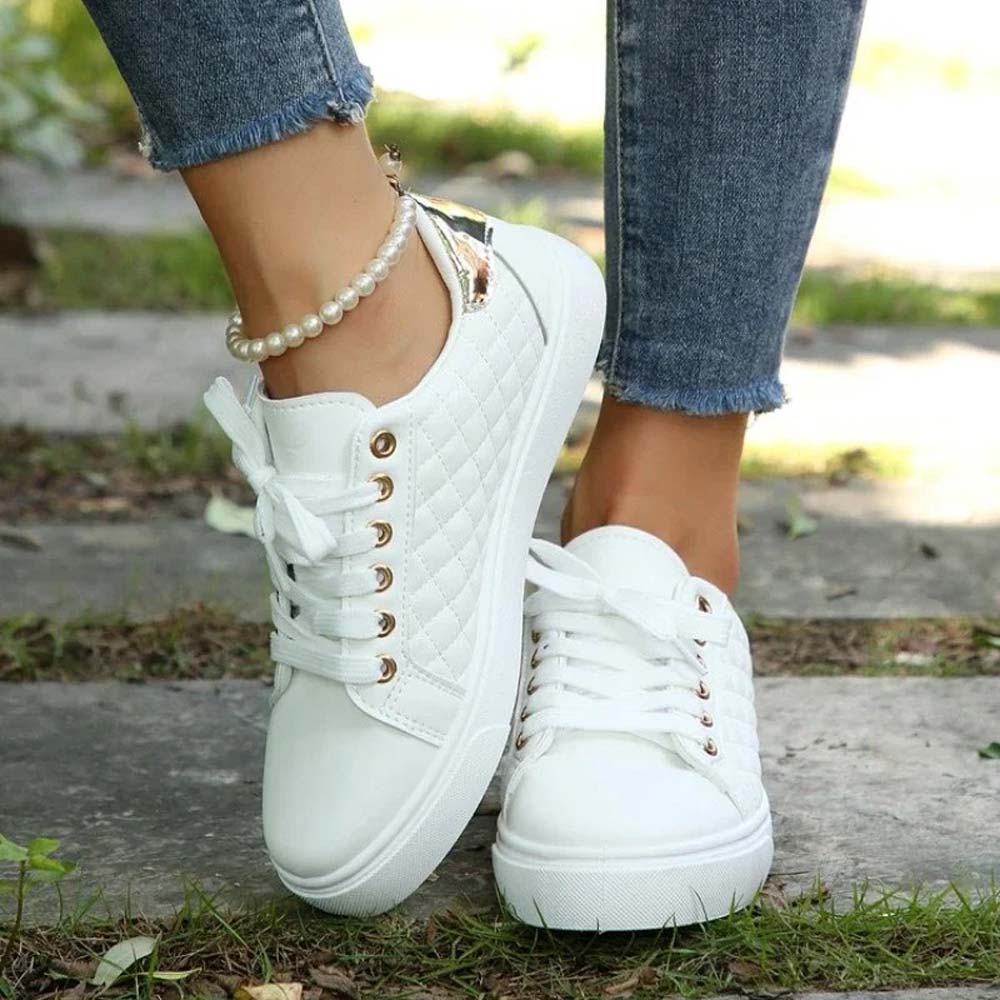 Baskets blanche cuir femme