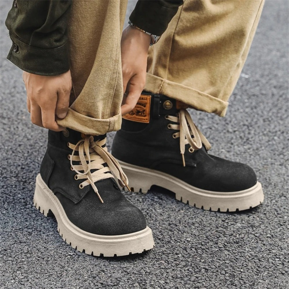 Bottines bleues effet jean