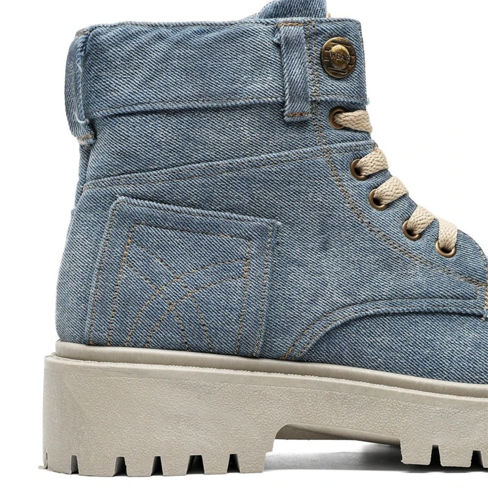 Bottines bleues effet jean
