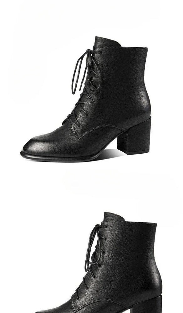 Bottines à lacets marron pour femme