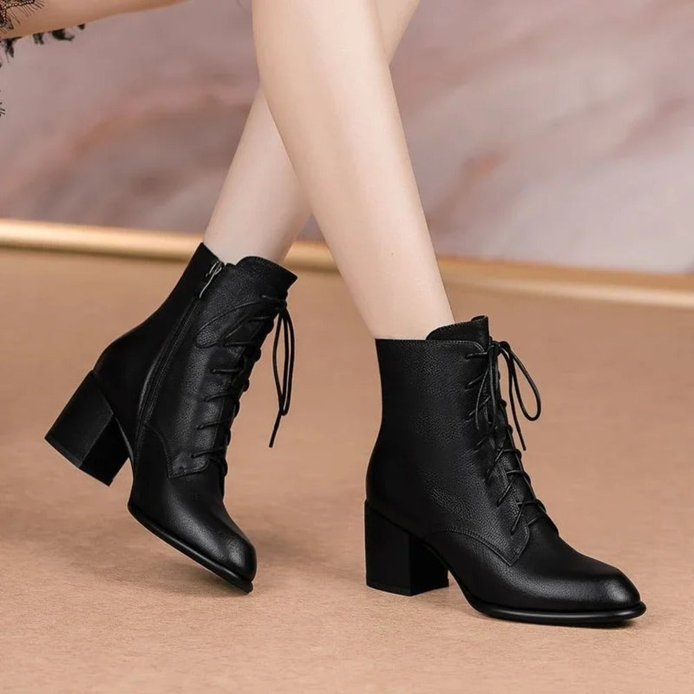 Bottines à lacets marron pour femme