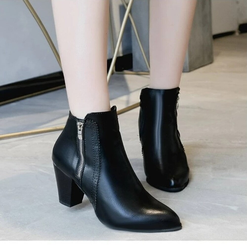Bottines femme avec fermeture eclair devant