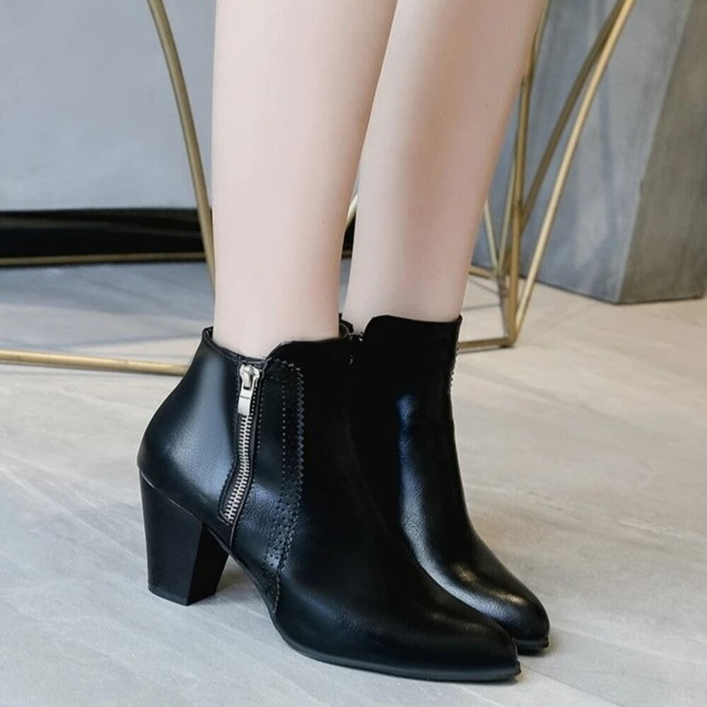 Bottines femme avec fermeture eclair devant