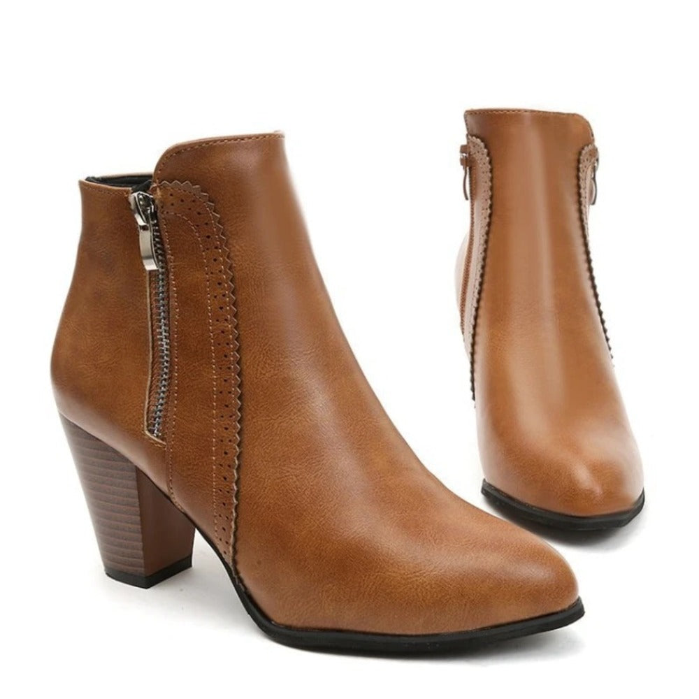Bottines femme avec fermeture eclair devant