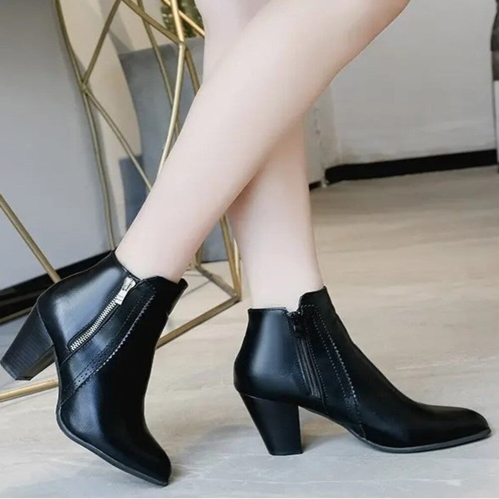 Bottines femme avec fermeture eclair devant