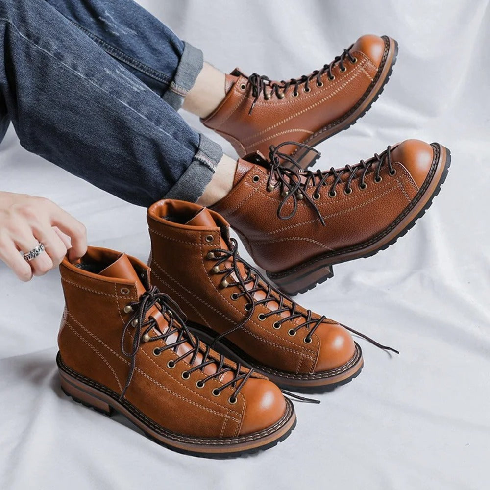 Bottes en cuir pour homme