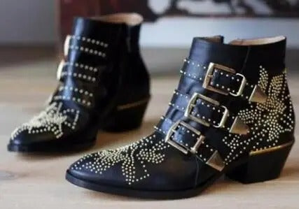 Bottines motardes pour femme