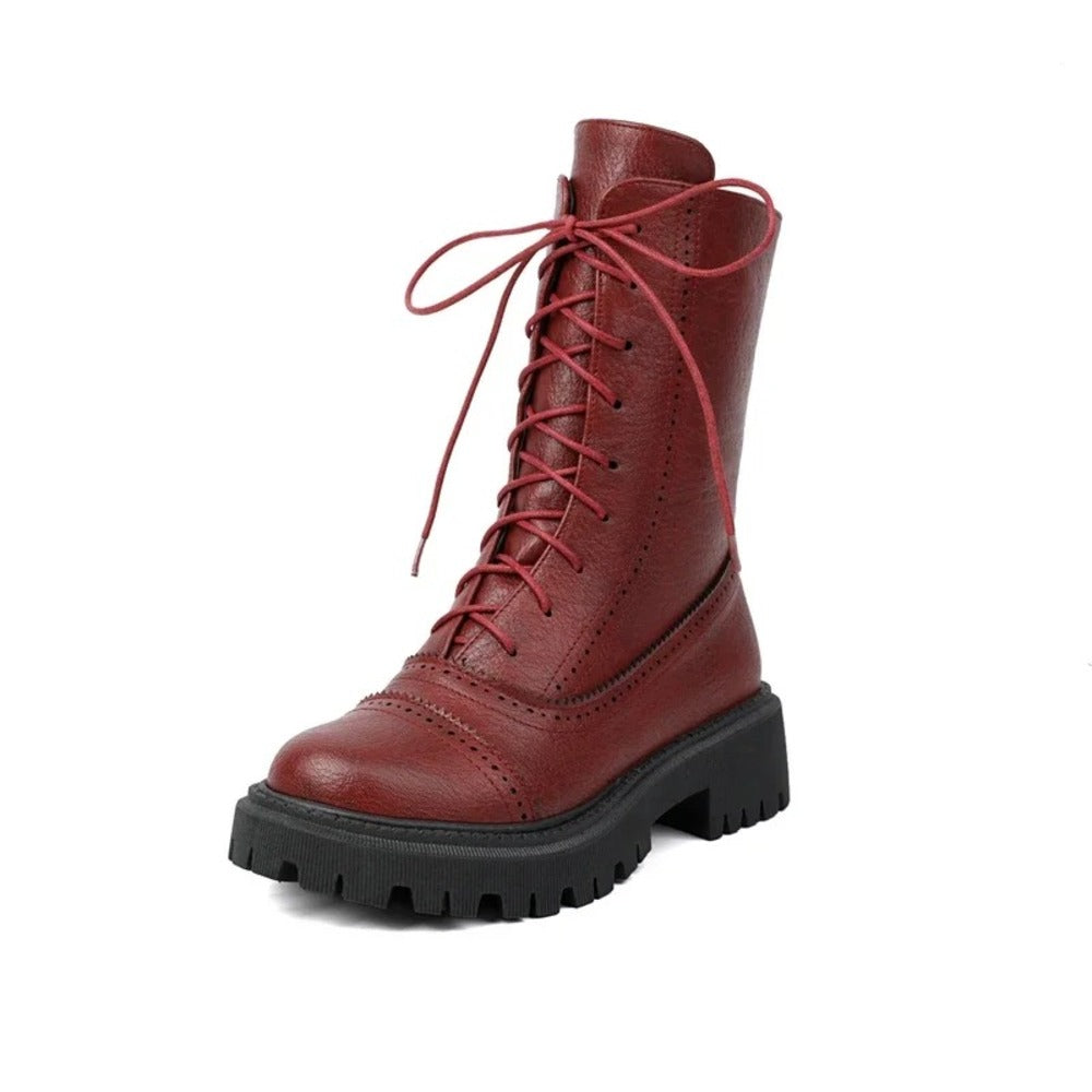 Bottines rouge bordeaux