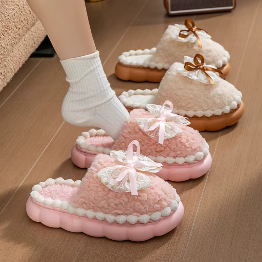 Chaussons Fourrés Femme – Doux, Chauds & Semelle Épaisse
