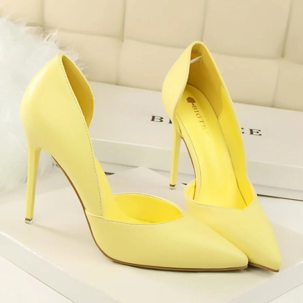 Escarpin jaune femme