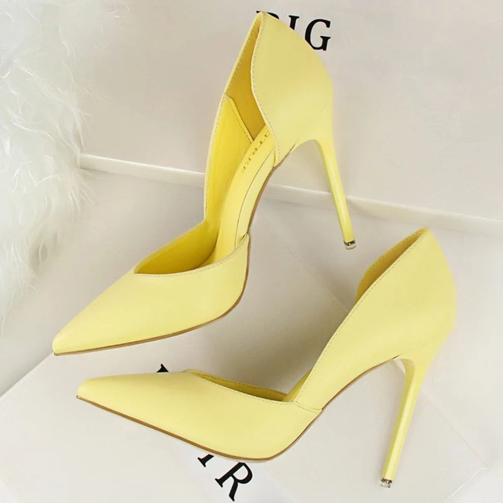 Escarpin jaune femme