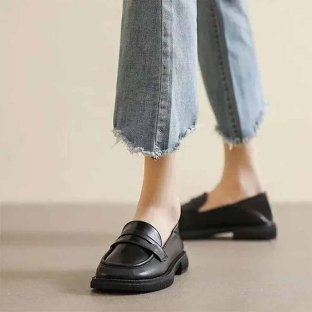 Mocassin noir femme