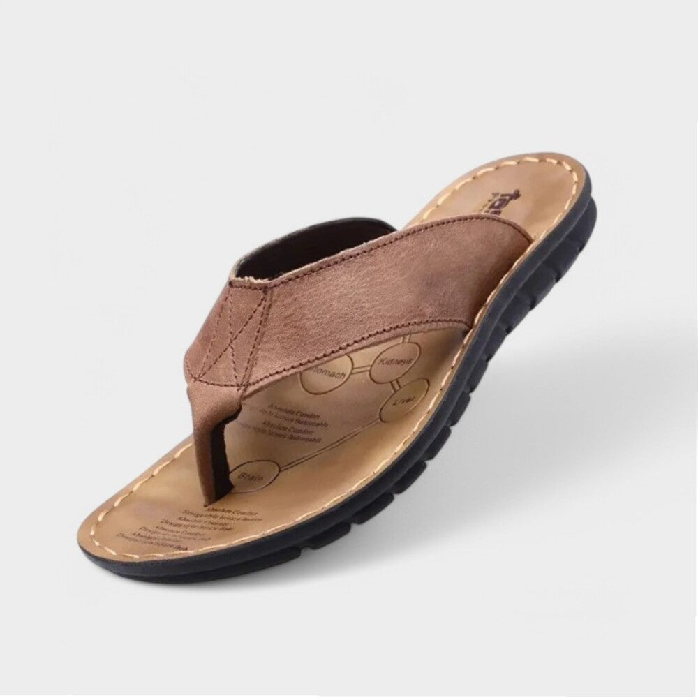Tongs en cuir pour homme